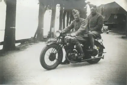 Dutch soldiers on motorcycles in Willemsdorp image